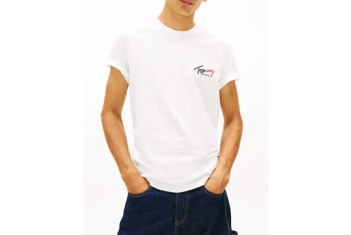 Tommy Jeans Signature Logo Slim Jersey T-Shirt Ανδρικό (DM0DM22538 YBL)