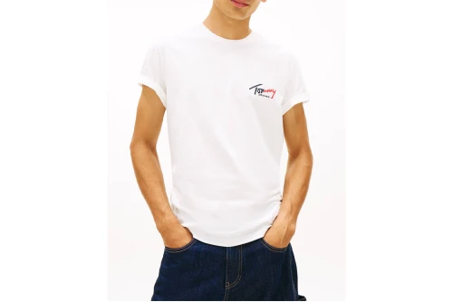 Tommy Jeans Signature Logo Slim Jersey T-Shirt Ανδρικό (DM0DM22538 YBL)