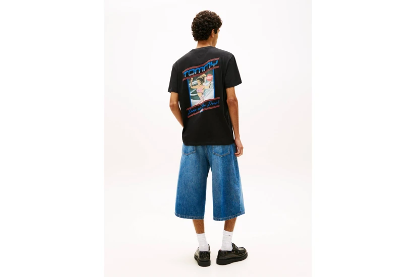 Tommy Jeans Regular Fit Poster Ανδρικό Κοντομάνικο T-Shirt Μαύρο, Διάφορα Χρώματα