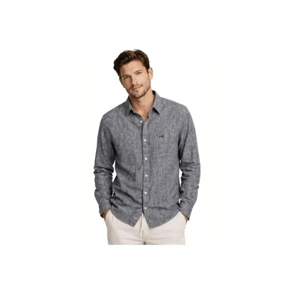 Tommy Jeans Regular Linen Blend Πουκάμισο Μακρυμάνικο Ανδρικό (DM0DM22761 C1G)