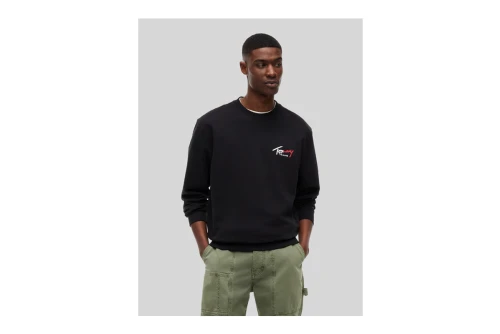 Tommy Jeans Regular Fit Entry Sign Μπλούζα Με Λαιμόκοψη Ανδρική (DM0DM23116 BDS)
