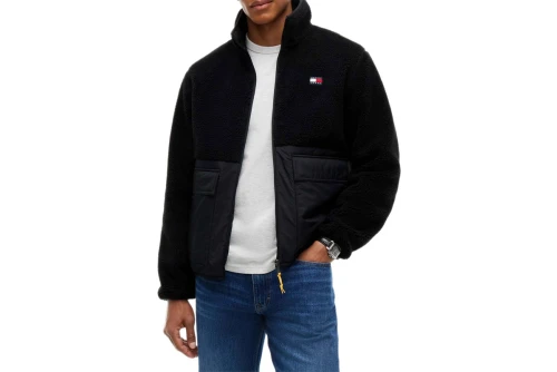 Tommy Jeans Teddy Contrast Texture Relaxed Μπουφάν Sherpa Ανδρικό (DM0DM23227 BDS)