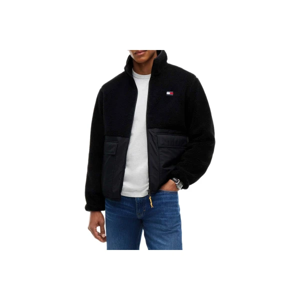 Tommy Jeans Teddy Contrast Texture Relaxed Μπουφάν Sherpa Ανδρικό (DM0DM23227 BDS)
