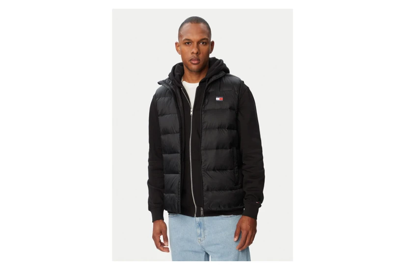 Tommy Jeans Light Down Packable Ανδρικό Αμάνικο Μπουφάν Μαύρο