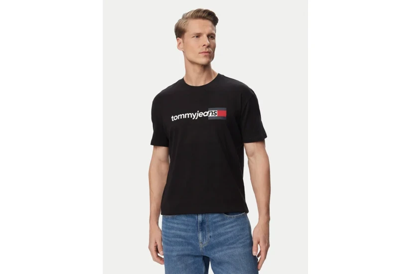 Tommy Jeans Ανδρικό Κοντομάνικο T-Shirt Μαύρο