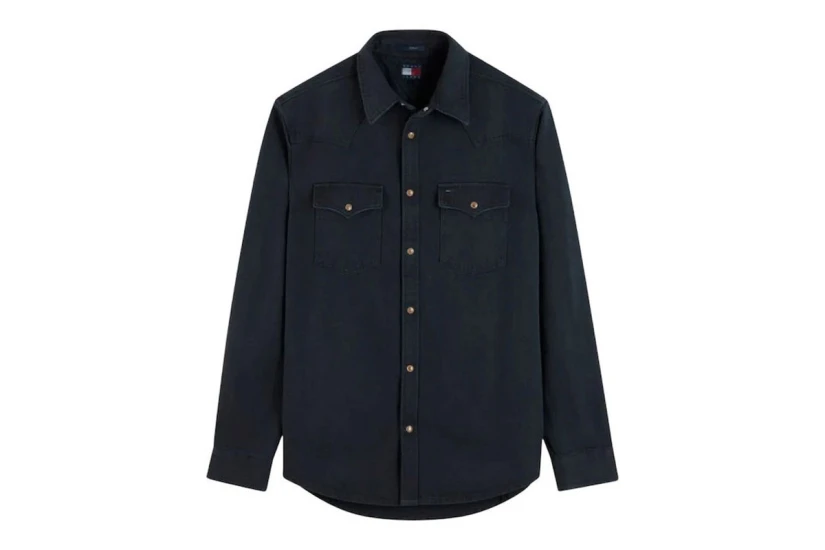 Tommy Jeans Washed Denim Western Τζιν Πουκάμισο Μακρυμάνικο Ανδρικό (DM0DM23518 BDS)