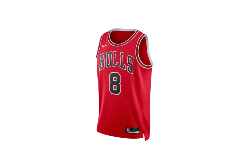 Nike Dri-FIT NBA Zach Lavine Chicago Bulls Icon Edition Ανδρική Μπασκετική Φανέλα Κόκκινη, Μαύρη, Λευκή