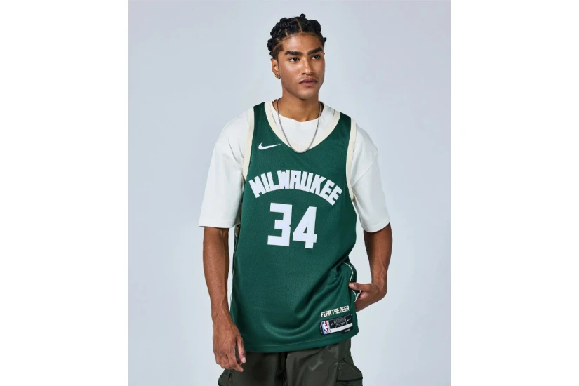 Nike Dri-FIT NBA Giannis Antetokounmpo Milwaukee Bucks Icon Edition Ανδρική Μπασκετική Φανέλα Πράσινη