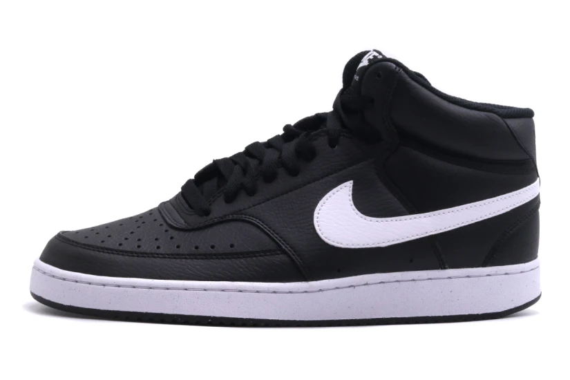 Nike Court Vision Mid Ανδρικά Sneakers Μαύρα, Λευκά