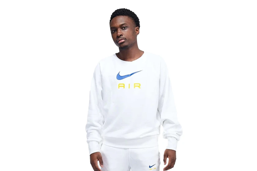 Nike Sportswear Air Ανδρική Μακρυμάνικη Μπλούζα με Λαιμόκοψη Λευκή