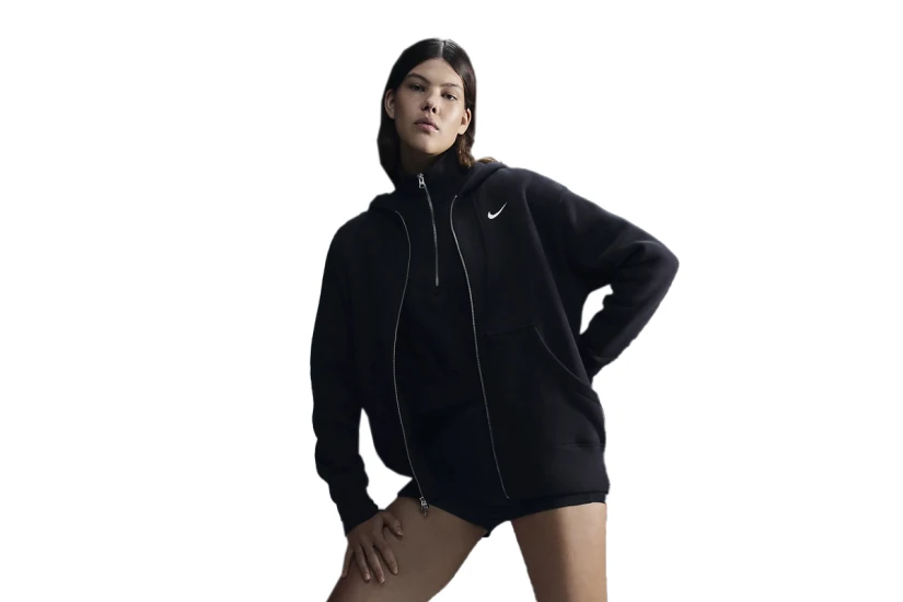Nike Sportswear Phoenix Fleece Γυναικεία Ζακέτα με Κουκούλα Μαύρη