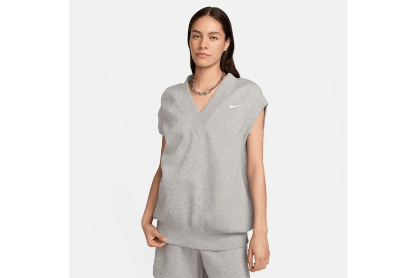 Nike Sportswear Phoenix Fleece Γυναικεία Αμάνικη Μπλούζα Γκρι
