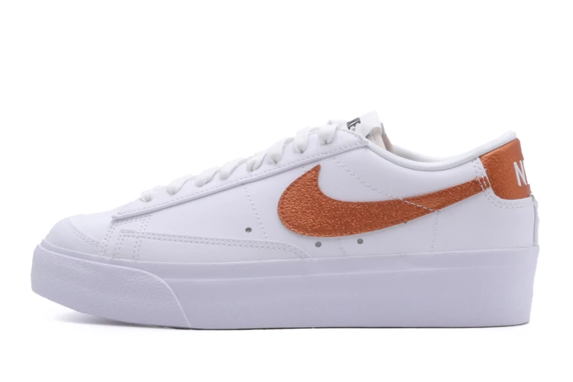 Nike Blazer Low Platform Γυναικεία Sneakers Λευκά, Πορτοκαλί