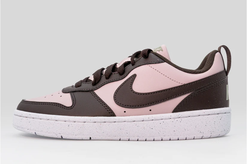 Nike Court Borough Low Recraft Sneakers Γκρι Ανοιχτό, Μαύρα, Λευκά