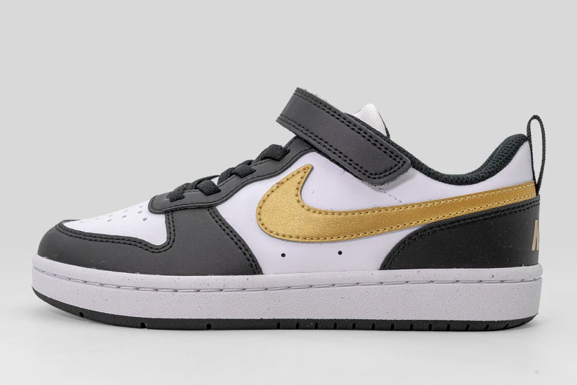 Nike Court Borough Low Recraft Παιδικά Sneakers Λευκά, Μαύρα, Χρυσά