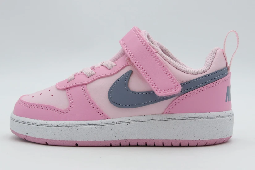 Nike Court Borough Low Recraft Βρεφικά Sneakers Ροζ, Γκρι Σκούρο, Λευκά