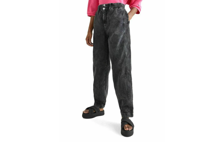 Tommy Jeans Mom Γυναικείο Παντελόνι Τζιν Μαύρο