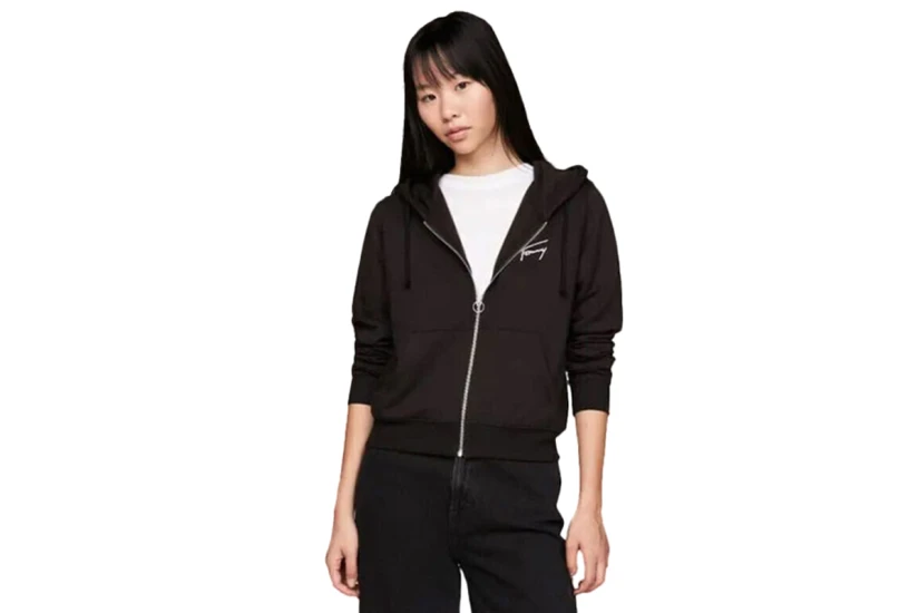 Tommy Jeans Reg Signature Zip Thru Ζακέτα Με Κουκούλα Γυναικεία 