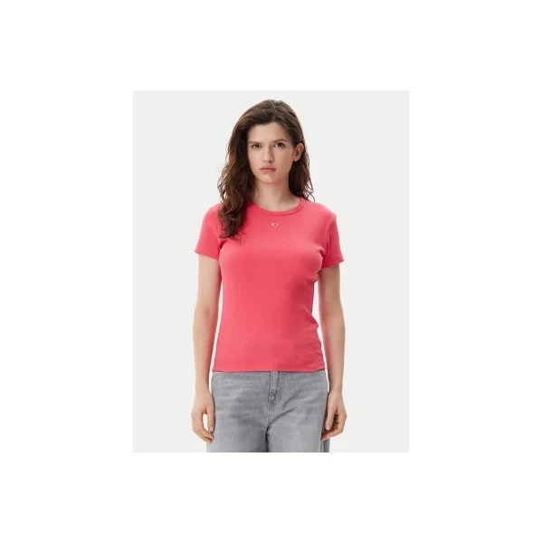 Tommy Jeans Essential Rib Slim Fit T-Shirt Γυναικείο (DW0DW17383 XI2)