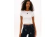Tommy Jeans Badge Ribbed Slim Fit Γυναικείο Κοντομάνικο T-Shirt Εκρού