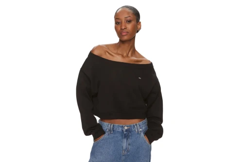 Tommy Jeans Crp Off Shoulder Crew Μπλούζα Με Λαιμόκοψη Γυναικεία (DW0DW17956 BDS)