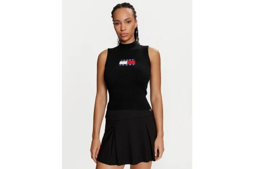 Tommy Jeans Sl Center Flag Mockneck Μπλούζα Αμάνικη Γυναικεία (DW0DW18527 BDS)