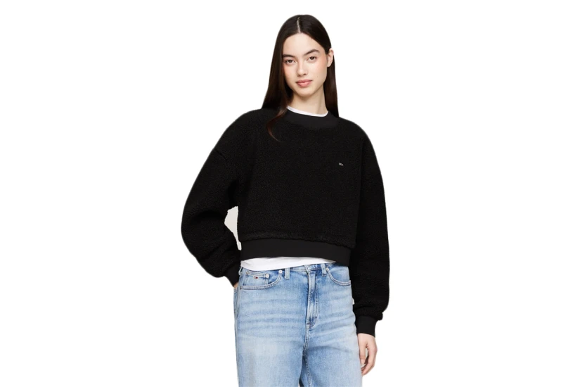 Tommy Jeans Teddy Fleece Oversized Γυναικεία Μακρυμάνικη Μπλούζα