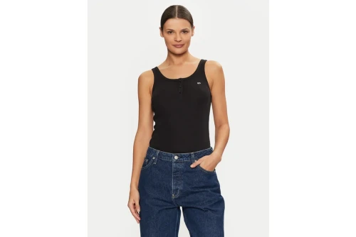 Tommy Jeans Slim Button Μπλούζα Αμάνικη Γυναικεία (DW0DW19492 BDS)