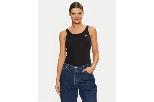 Tommy Jeans Slim Button Μπλούζα Αμάνικη Γυναικεία (DW0DW19492 BDS)