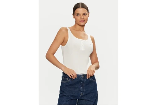 Tommy Jeans Slim Button Μπλούζα Αμάνικη Γυναικεία (DW0DW19492 YBL)