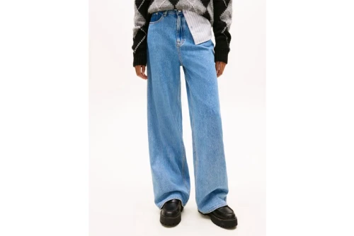 Tommy Jeans Claire High Rise Wide Leg Παντελόνι Τζιν Γυναικείο (DW0DW19558 1AB)