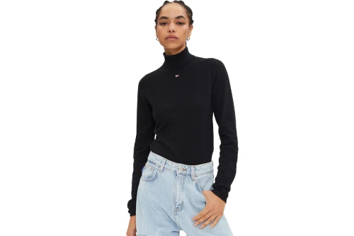 Tommy Jeans Essential Trtlnk Sweater Ext Μπλούζα Με Ψηλό Λαιμό Γυναικεία (DW0DW19686 BDS)