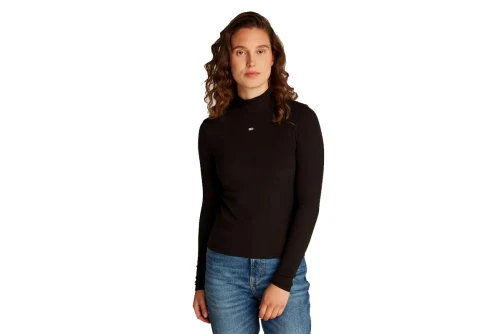 Tommy Jeans Mock Neck Μπλούζα Με Ψηλό Λαιμό Γυναικεία (DW0DW19830 BDS)