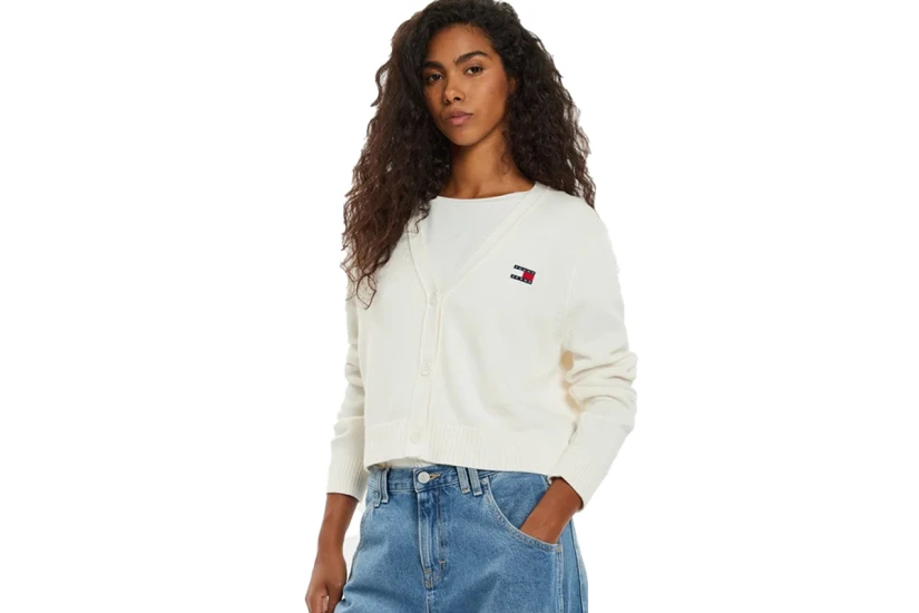 Tommy Jeans Essential Badge Cardigan Γυναικεία Πλεκτή Ζακέτα