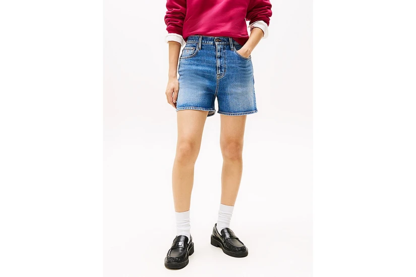 Tommy Jeans Mom Γυναικείο Τζιν Σορτς Μπλε