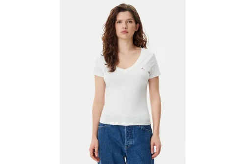 Tommy Jeans Slim V-Neck T-Shirt Γυναικείο (DW0DW20458 YBL)