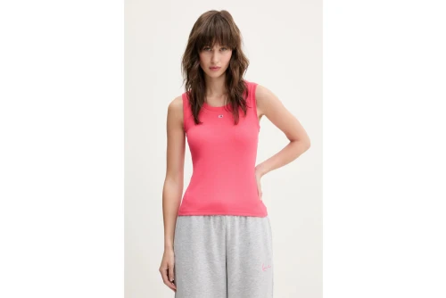 Tommy Jeans Ribbed Slim Scoop Neck Μπλούζα Αμάνικη Γυναικεία (DW0DW20673 TIE)