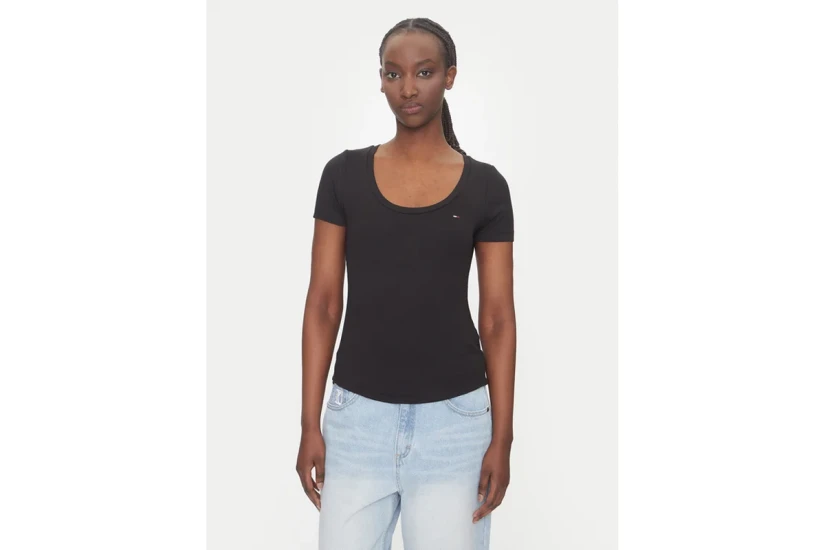 Tommy Jeans Essential Γυναικείο Κοντομάνικο T-Shirt Μαύρο
