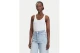 Tommy Jeans Soft Rib Γυναικεία Αμάνικη Μπλούζα Εκρού