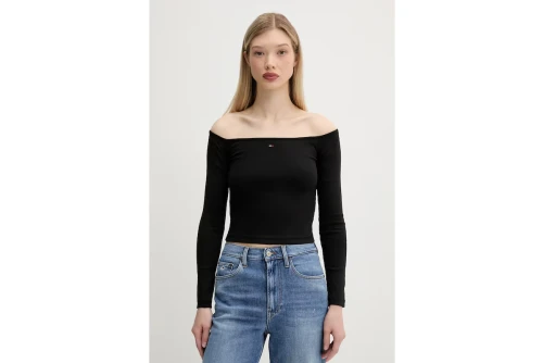 Tommy Jeans Essential Slim Fit Μπλούζα Με Λαιμόκοψη Γυναικεία (DW0DW20919 BDS)