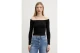 Tommy Jeans Essential Slim Fit Γυναικεία Μακρυμάνικη Μπλούζα Μαύρη