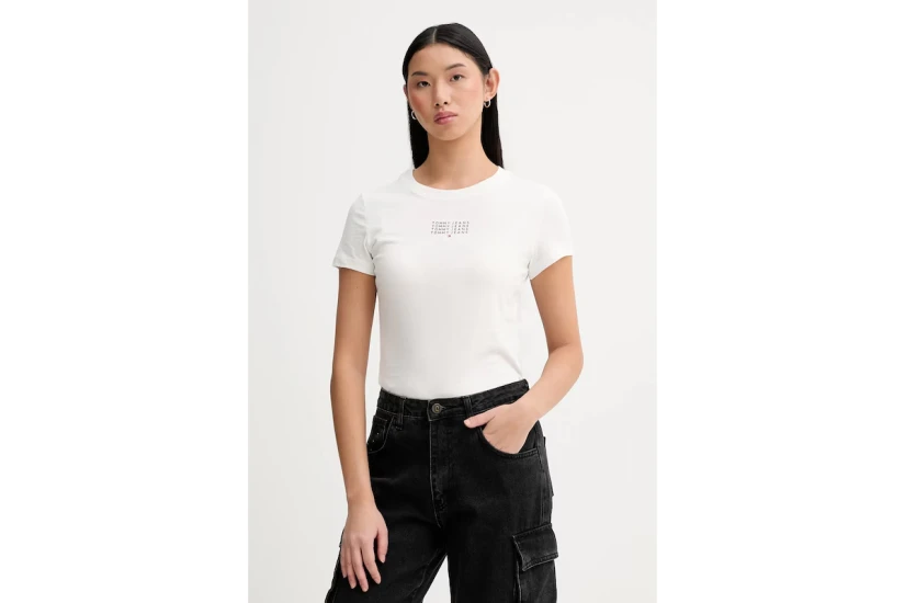 Tommy Jeans Multi Linear Γυναικείο Κοντομάνικο T-Shirt Λευκό
