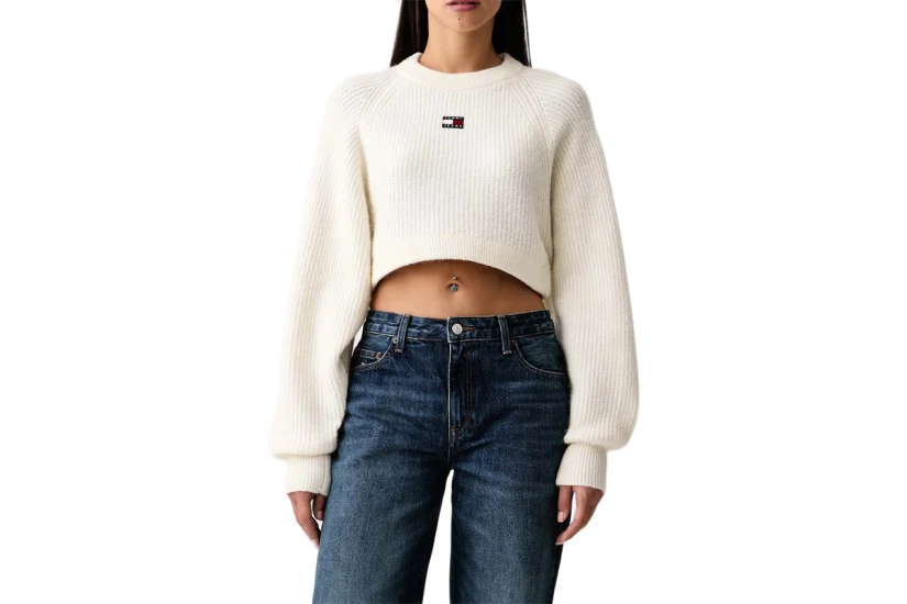 Tommy Jeans Badge Crop With Alpaca Πουλόβερ Γυναικείο (DW0DW22024 YBH)