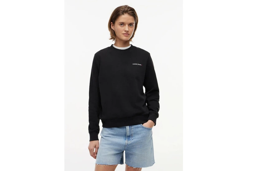 Tommy Jeans Γυναικείο Μακρυμάνικο Φούτερ Μαύρο