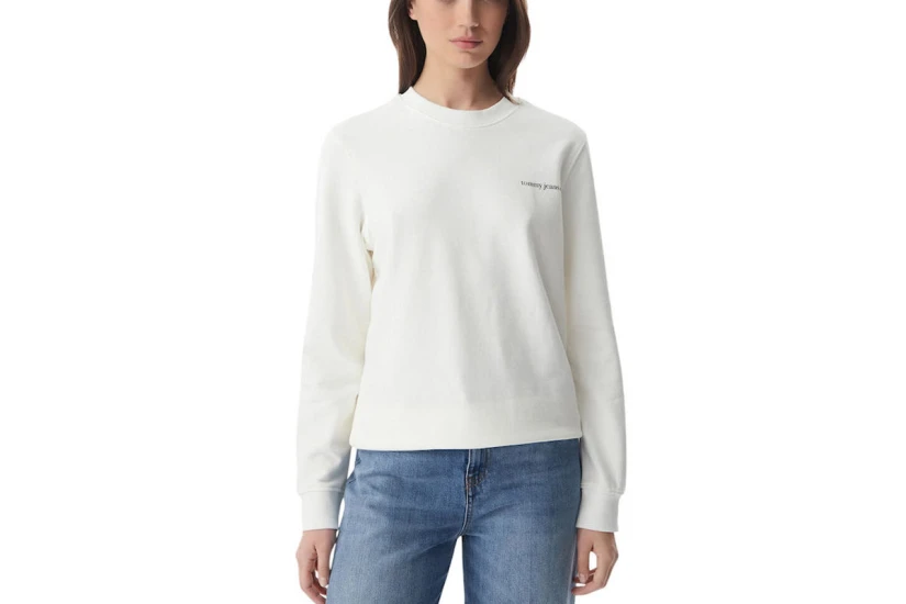 Tommy Jeans Γυναικείο Μακρυμάνικο Φούτερ Εκρού
