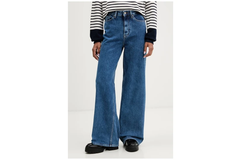 Tommy Jeans Claire High Rise Wide Leg Γυναικείο Παντελόνι Τζιν Μπλε