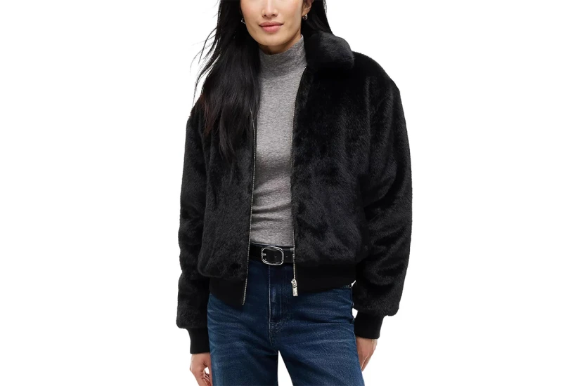 Tommy Jeans Faux Fur Γυναικείο Συνθετικό Γουνάκι Μαύρο