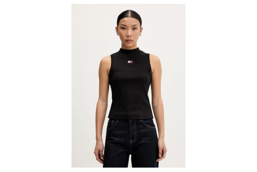 Tommy Jeans Slim Fit Badge Rib Μπλούζα Αμάνικη Γυναικεία (DW0DW23478 BDS)
