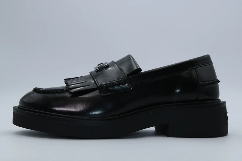 Tommy Jeans Fringes Γυναικεία Loafers Μαύρα
