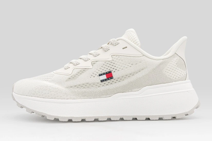Tommy Jeans Mesh Jacquard Knit Cleat Γυναικεία Sneakers Λευκά